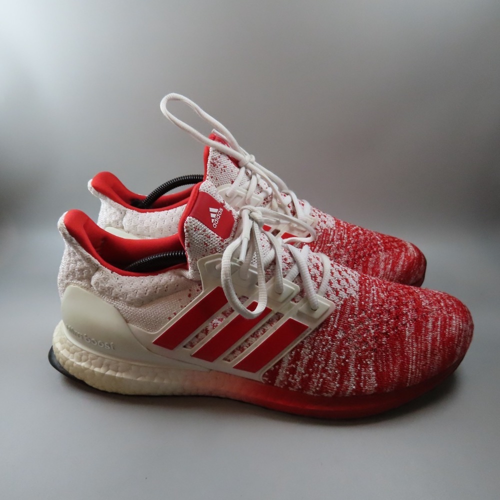 Men's Adidas Ultra boost DNA 4.0 White Scarlett Running Shoes Size 12